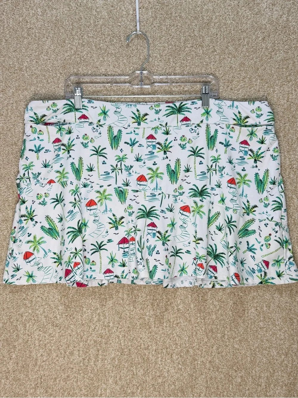 Imperfect Lillie Green tropical skort 2X palm trees cactus country club vacation